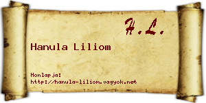 Hanula Liliom névjegykártya